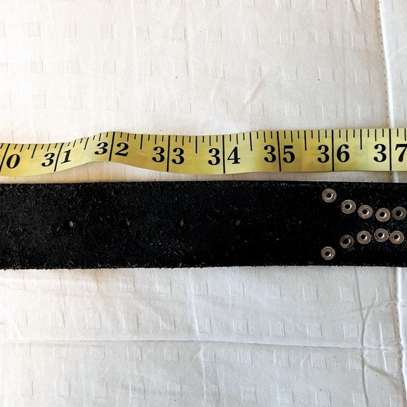 SOLD 💟 Free People Leather Embellished Studded Belt OS Black - Picture 10 of 10